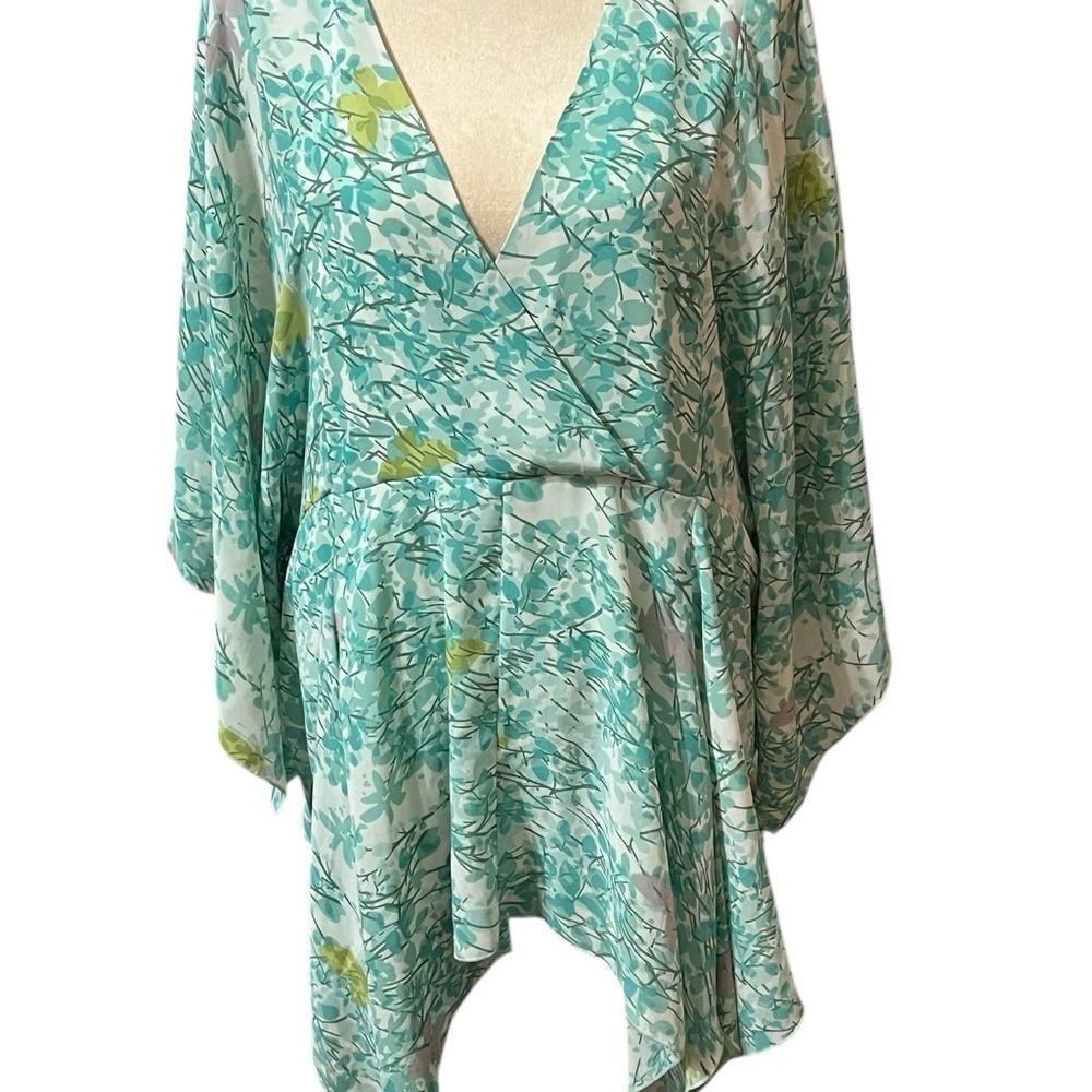 Lane Bryant Floral Blouse - Green and Yellow